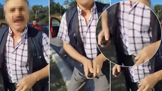 İstanbul trafiğinde eli bıçaklı trafik teröristi kamerada