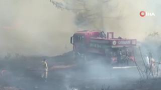 İki evladımızın şehit düştüğü orman yangınında korku dolu anlar kamerada!