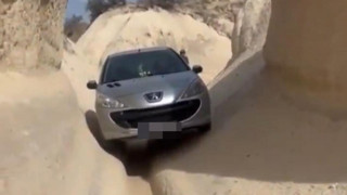 Kapadokya'da navigasyona uyup peribacalarının arasına dalınca....