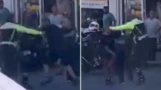 Polise tekme tokat saldırı kamerada!