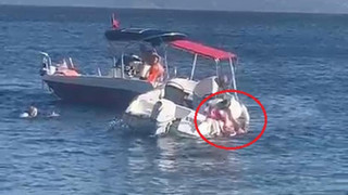 Sürat teknesinin çarptığı kadın hayatının şokunu yaşadı