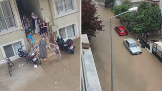 Sağanak yağış cadde ve sokakları göle çevirdi!