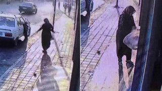 Araçla geçerken, markete bırakılan ekmek ve simitleri çalıp kaçtı