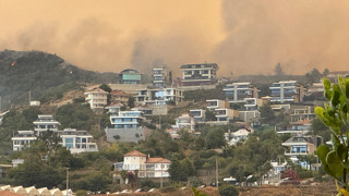 Alanya'da alevlerin yeniden büyüdüğü orman yangınında yerleşim yerleri tehdit altında!