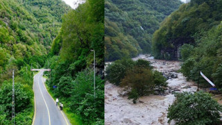 Karadeniz'de selden öncesi ve sonrası böyle görüntülendi