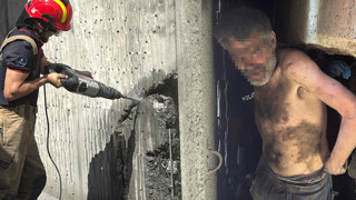 Günlerce duvarın arkasında mahsur kalan adam 6 saatte kurtarıldı