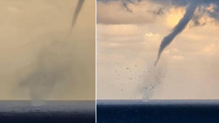 Zonguldak açıklarında yan yana 2 hortum paniği