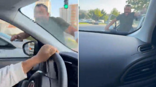 Trafikte kadın sürücülere kabusu yaşatan maganda kamerada