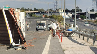 Kovan yüklü kamyon devrildi; binlerce arı etrafa yayıldı