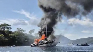 Fethiye'de korku dolu anlar: Tekne alev topuna döndü