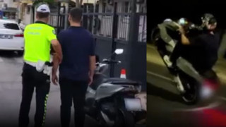 Trafikteki tek teker magandası böyle yakalandı