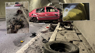 Korkunç kazada araç parçalandı, motoru uçtu, hız ibresi 200 Km'de takılı kaldı!