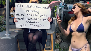 Ekranların güzel oyuncusundan pankartlı sokak eylemi!