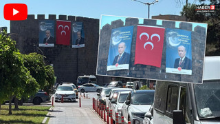 Diyarbakır'ın kalbine MHP lideri Bahçeli'nin dev posteri asıldı