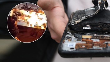 Cep telefonu bataryası bomba gibi patlayarak yandı!