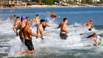 Turizm başkentimizde triatlon heyecanından eşsiz görüntüler..