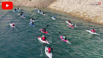 Türkiye'nin dev barajı sporcuların antrenman sahası oldu...