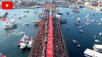 İstanbul'da yeni yılın ilk ışıklarıyla büyük Gazze yürüyüşü...