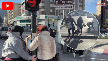 Vatandaşın lodos fırtınasıyla imtihanı! Direklere tutundular