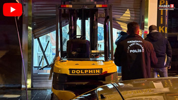 Forklift ile kepengi kırıp, kuyumcu dükkanını boşalttılar!