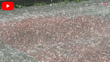 Hava bir anda soğudu, İstanbul'a ceviz büyüklüğünde dolu yağdı!