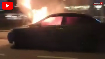Seyir halindeki otomobil bir anda alev topuna döndü!