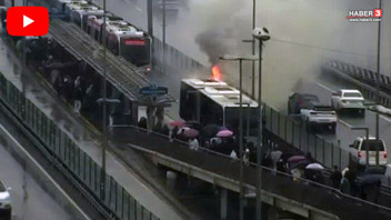 Metrobüs alevler içinde kaldı, ortalık bir anda savaş alanına döndü!