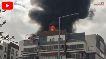 8 katlı binada can pazarı! Çatıda mahsur kalan işçiler son anda kurtarıldı!