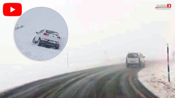 Erzurum-Tekman yolu Palandöken Geçidi'nde Mayıs ayında kar esareti