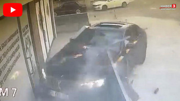 Kocaeli'nde akılalmaz kaza kamerada: Kontrolünü kaybettiği otomobille bir sağlık merkezine daldı!