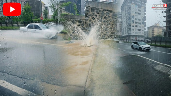 Rize'de şiddetli sağanak hayatı felç etti: Cadde ve sokaklar göle döndü