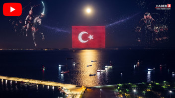 İstanbul'un fethinin 573. yılında 1453 dronla Yenikapı'da muhteşem görsel şölen