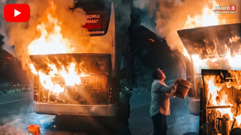 Seyir halindeki yolcu otobüsü alev topuna döndü! Bir facia daha teğet geçti!