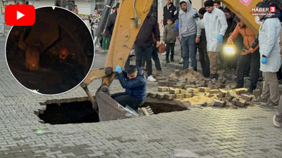 Şiddetli yağışlar sonrası yol çöktü, toprağın altından insan kafatası ve kemikler çıktı!