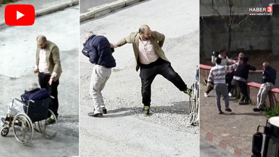 Tekerlekli sandalyedeki babasını azarlayan vicdansıza meydan dayağı!