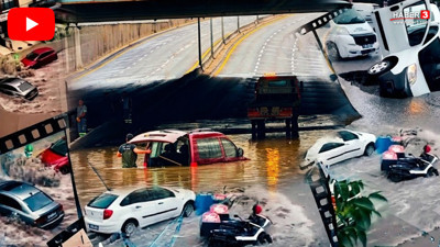 Ankara'yı sağanak ve sel vurdu: Bir araç çöken yola saplandı, başkent sular altında!