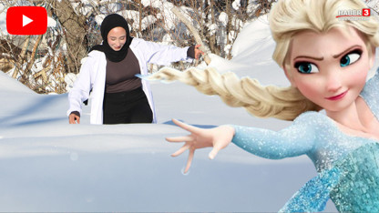 İşte Türkiye'nin gerçek karlar kraliçesi: Diz boyu karda yaşam için koşuyor!