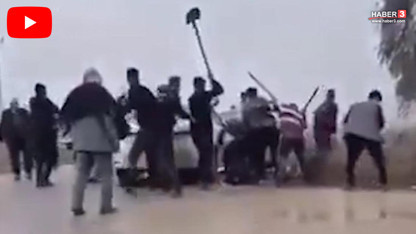 Taşlı, sopalı, kürekli meydan savaşı kamerada: Çok sayıda yaralı var!