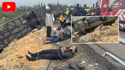 Yolcu otobüsü şarampole devrildi; çok sayıda ölü ve yaralı var