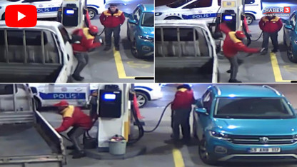 Çalıntı kamyonetle yakıt alırken polis geldi; ortalığı birbirine kattı!