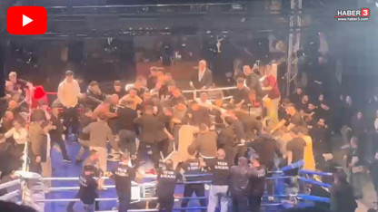 Trabzon'da boks maçında meydan savaşı: Onlarca kişi ringe dalıp birbirine girdi