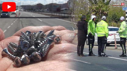 Yola saçılan vidalar trafiği felç etti: Araçlar yolda kaldı!