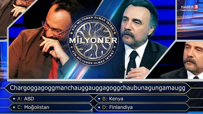 Kim Milyoner Olmak İster'de ''Chargoggagoggmanchauggauggagogg-chaubunagungamaugg'' şaşkınlığı