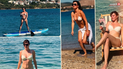 Yaz sezonunu beyaz bikinisiyle açan Melis Sezen'in yeni hobisi dikkat çekti