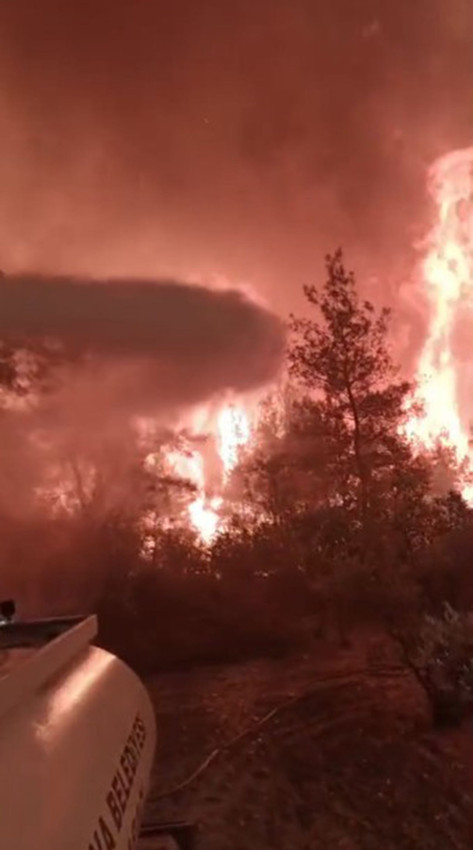 Belediye başkanı da orman yangınında alevlerin ortasında kaldı - Resim: 3