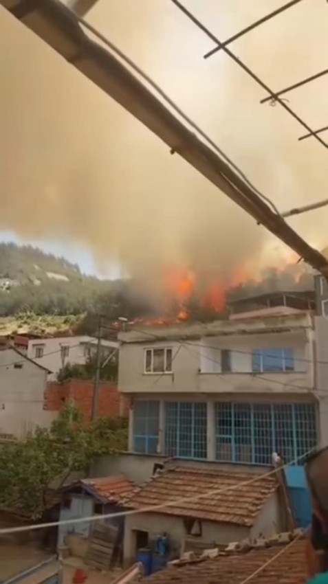 Bursa'da orman yangını yerleşim yerine sıçradı! Gözyaşları içinde köyü terk ettiler - Resim: 4