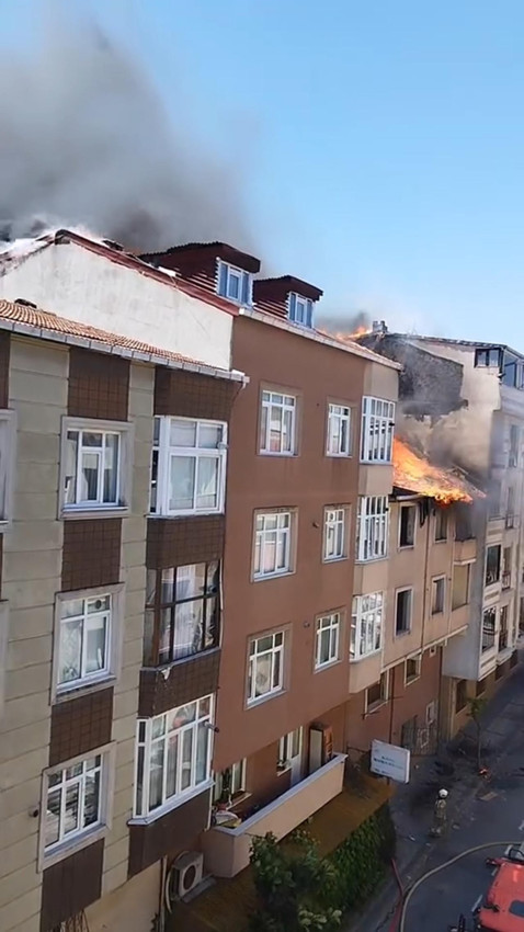 İstanbul'da 4 katlı binada yangın paniği - Resim: 1
