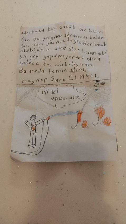 Minik kız çocuğundan itfaiye çalışanlarına tüm Türkiye'yi ağlatan mektup... - Resim: 3