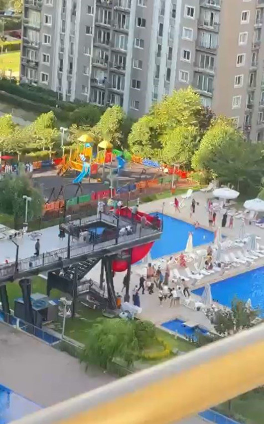 Pantolonlarıyla havuza girmeye kalkışan yabancı uyruklu magandalar, siteyi savaş alanına çevirdi - Resim: 2