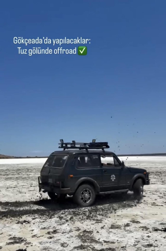 Gökçeada'daki tuz gölündeki drift magandasının sonu bu oldu - Resim: 1